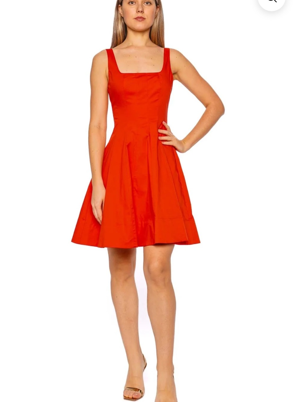 Staud Mini Wells Dress in Hibiscus Red - Size 6